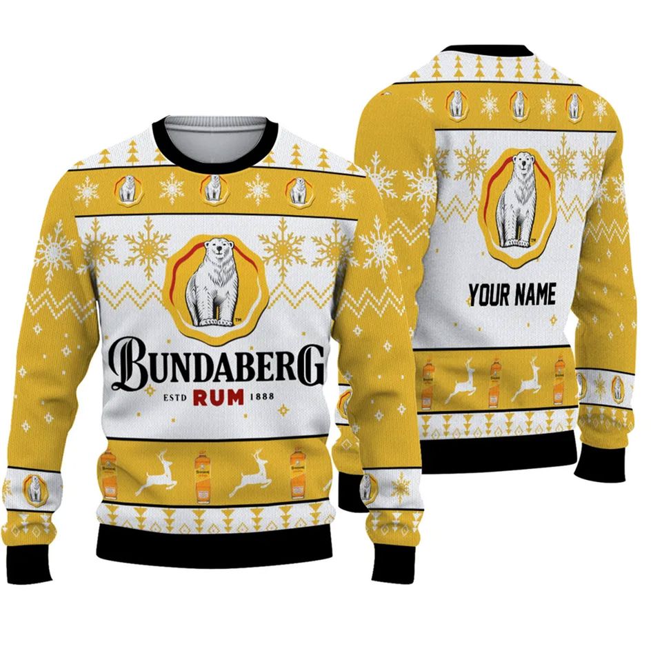 Personalized Bundaberg rum Ugly Christmas Sweater