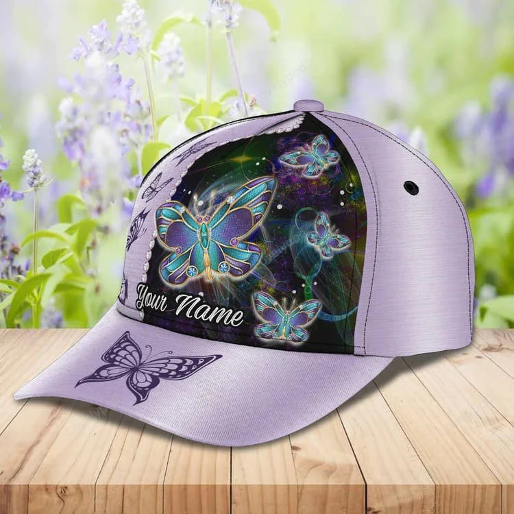 Personalized Butterfly 3D Baseball Cap for Her, Butterfly Hat for Girlfriend Birthday Trucker Hats Custom Hats Gifts For Men & Women