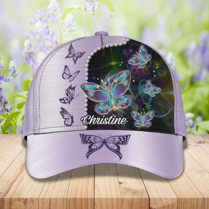 Personalized Butterfly 3D Baseball Cap for Her, Butterfly Hat for Girlfriend Birthday Trucker Hats Custom Hats Gifts For Men & Women