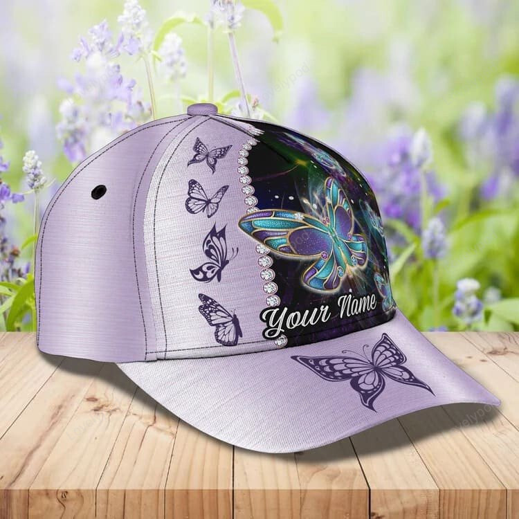 Personalized Butterfly 3D Baseball Cap for Her, Butterfly Hat for Girlfriend Birthday Trucker Hats Custom Hats Gifts For Men & Women