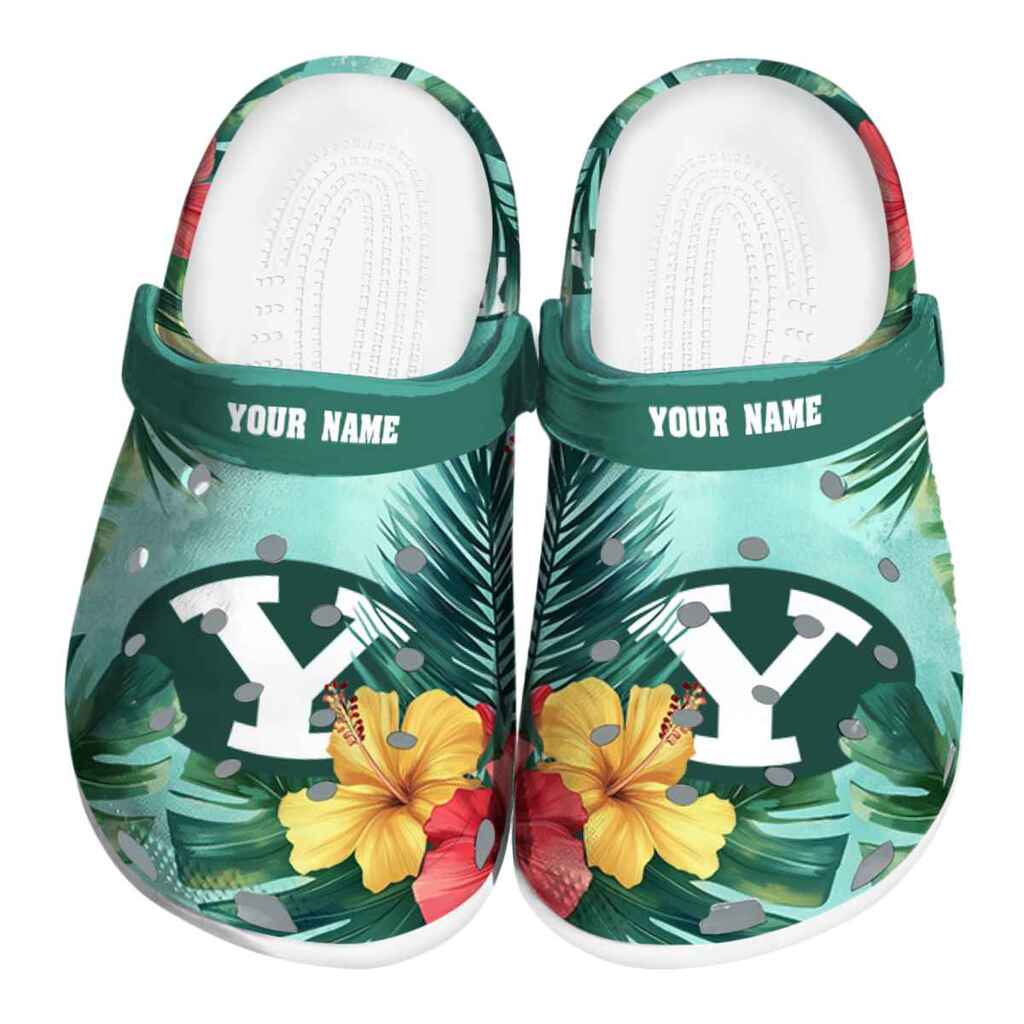 Personalized BYU Cougars Tropical Vibes ClogTVC1801761