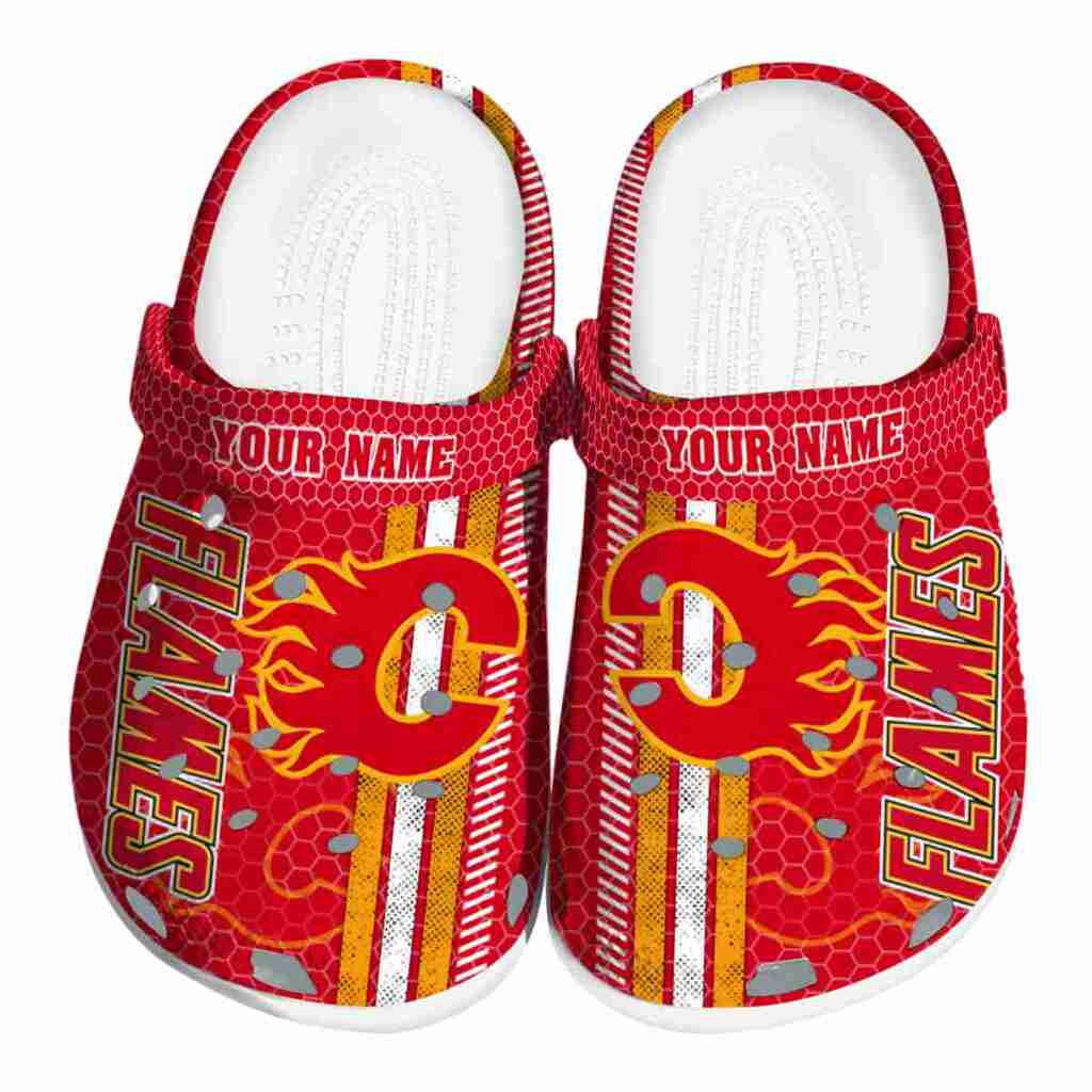 Personalized Calgary Flames Contrasting Stripes ClogTVC1801862