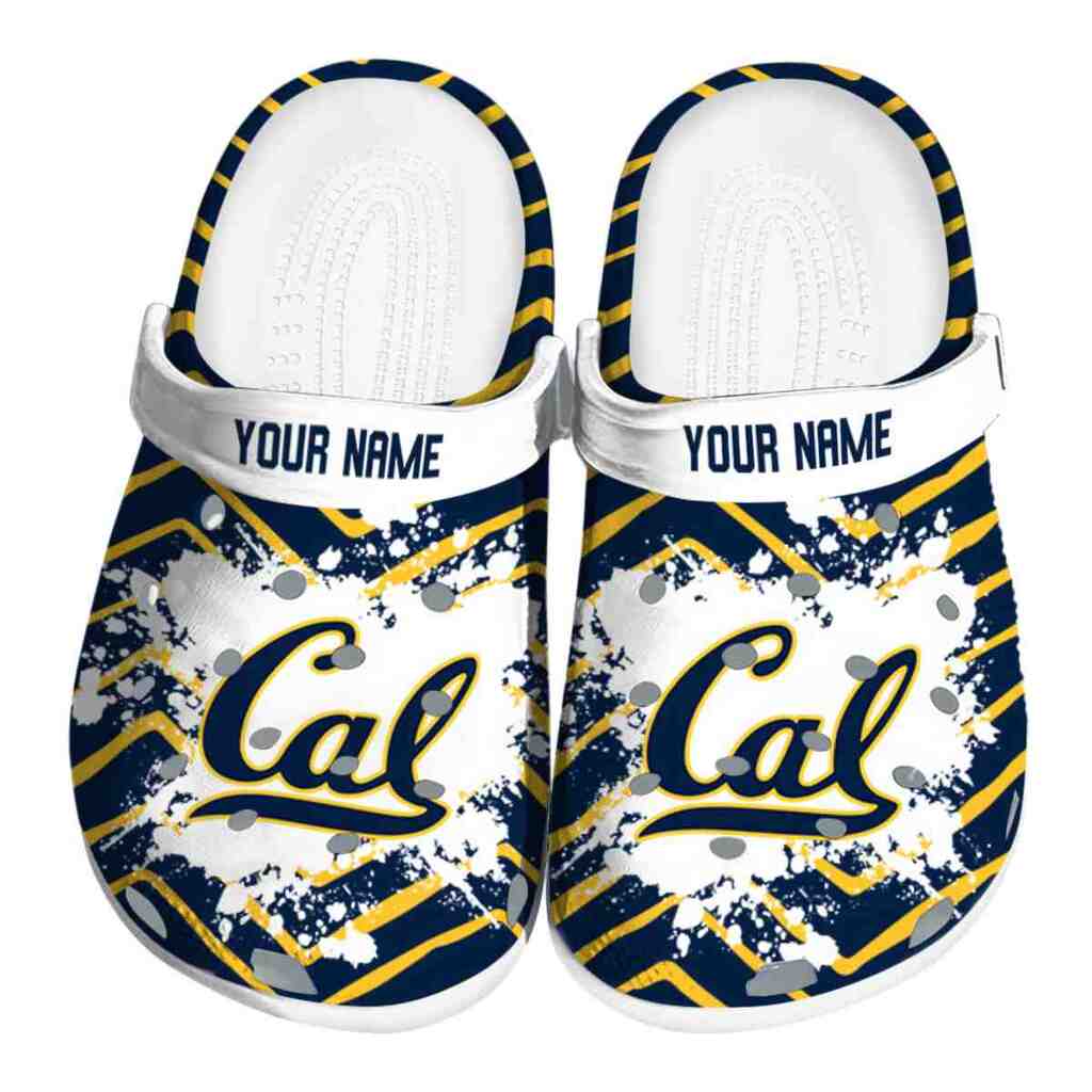 Personalized California Golden Bears Zigzag Paint Burst ClogTVC1801778