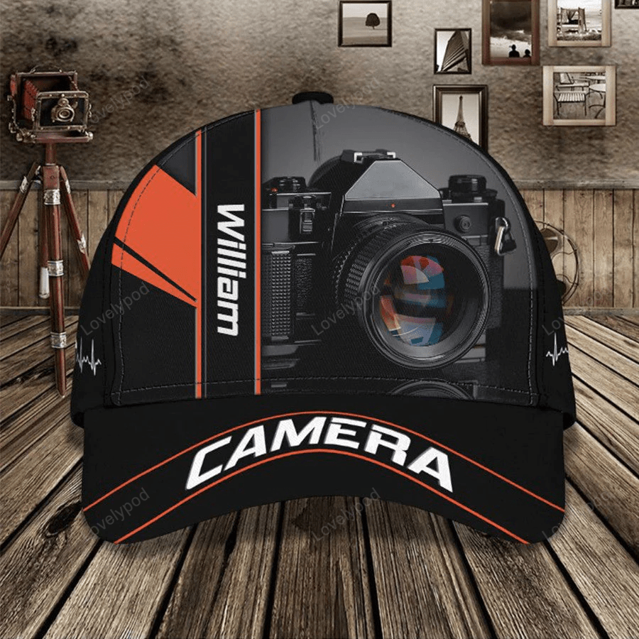 Personalized Camera 3D Baseball Cap for Cameraman, Camera Hat Birthday Gift for Him Trucker Hats Custom Hats Gifts For Men & Women