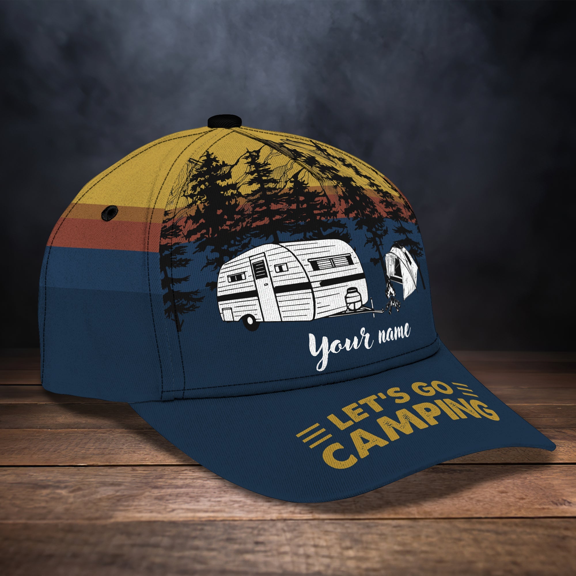 Personalized Camping Cap, Let's Go Camping 3D Classic Cap Trucker Hats Custom Hats Gifts For Men & Women