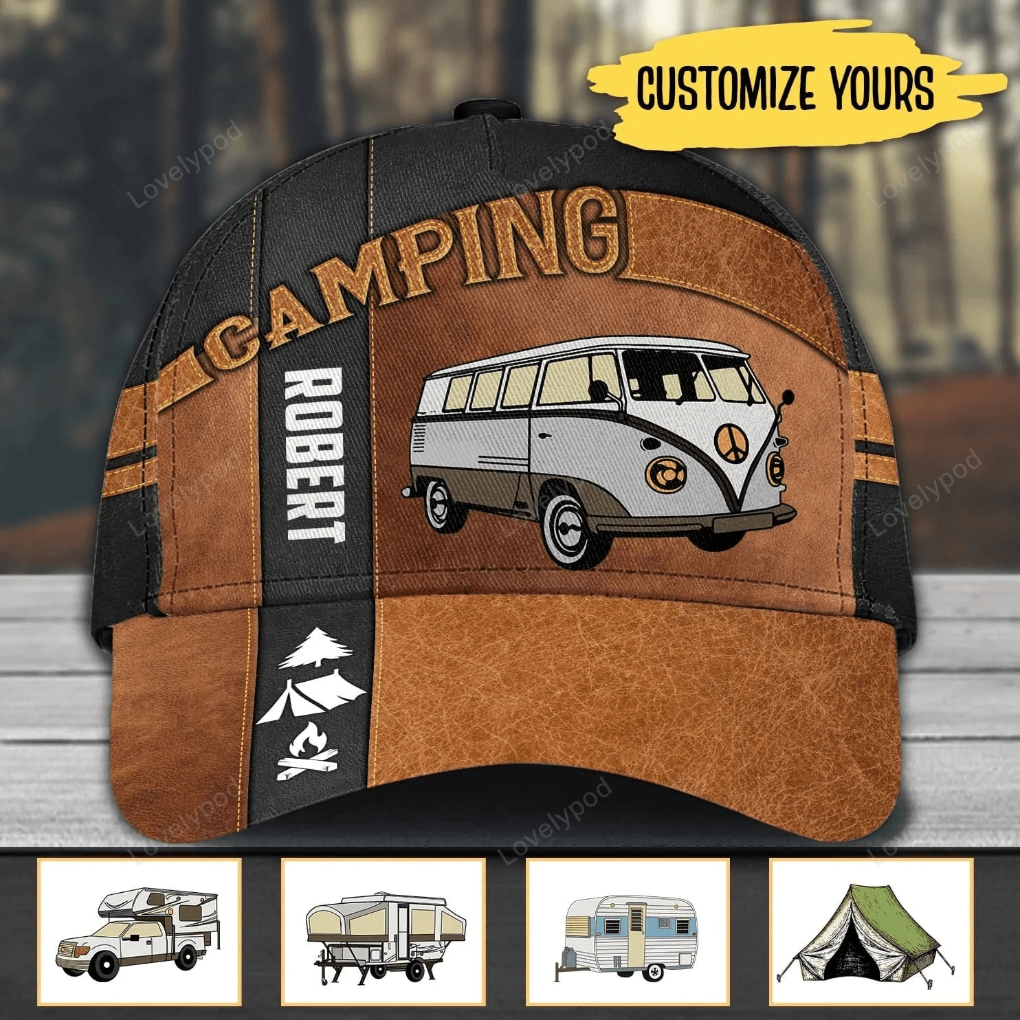 Personalized Camping Classic Cap for Family Camping, Camping Hat for Campers Trucker Hats Custom Hats Gifts For Men & Women