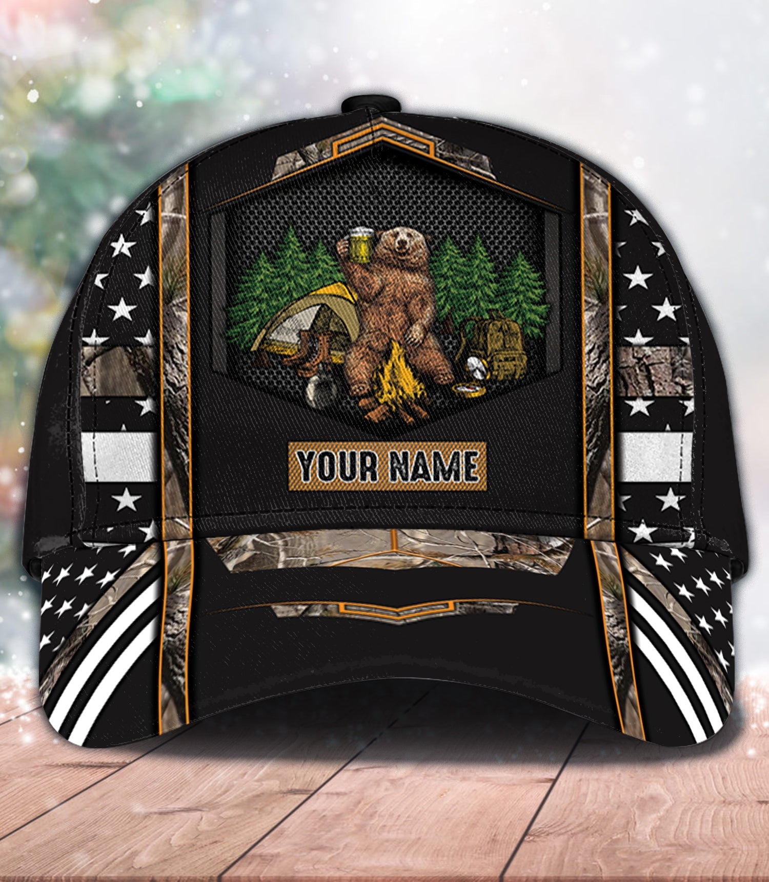 Personalized Camping Classic Cap, Gift for Camping Lovers Trucker Hats Custom Hats Gifts For Men & Women