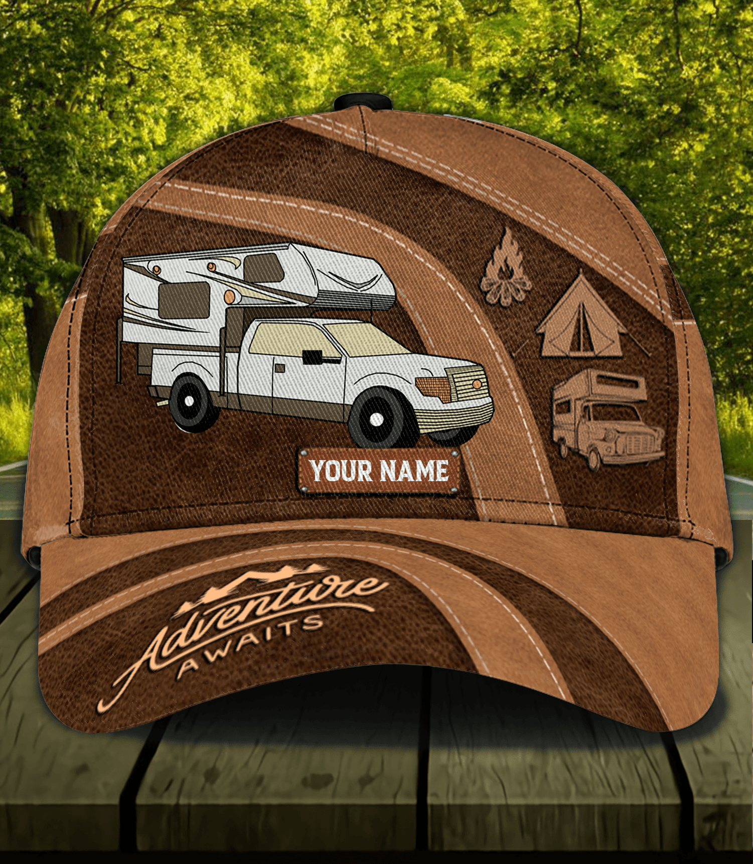 Personalized Camping Classic Cap, Personalized Gift for Camping Lovers Trucker Hats Custom Hats Gifts For Men & Women