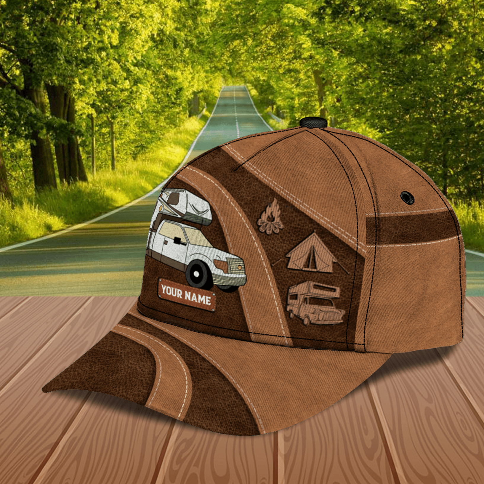 Personalized Camping Classic Cap, Personalized Gift for Camping Lovers Trucker Hats Custom Hats Gifts For Men & Women