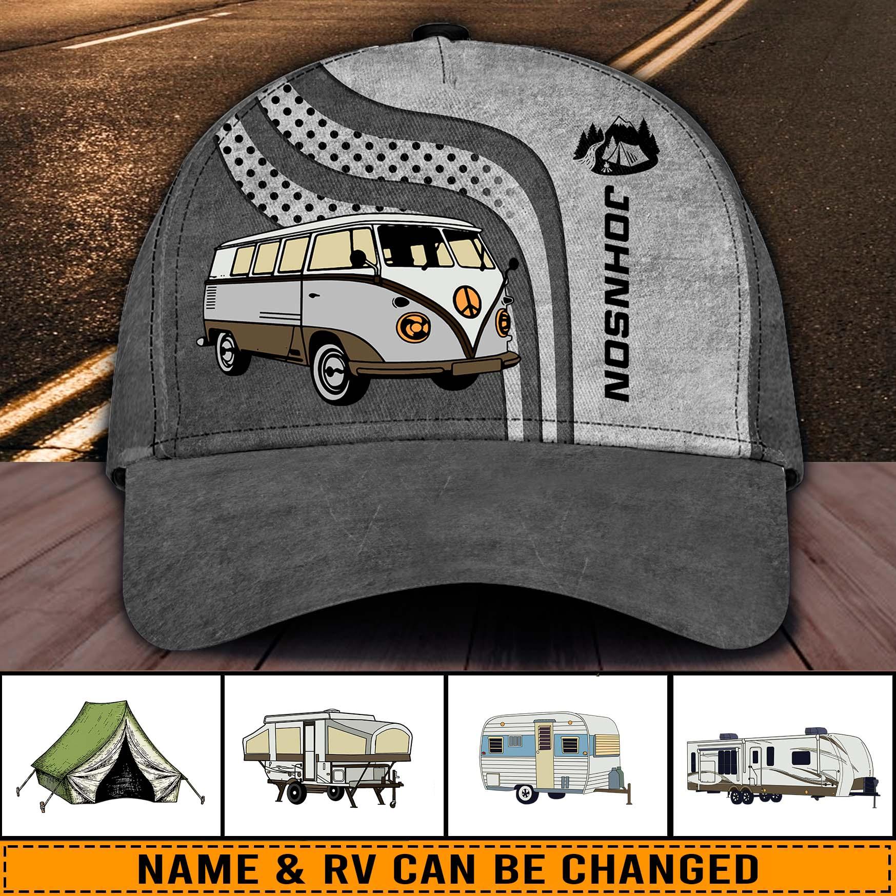 Personalized Camping Classic Cap, Personalized Gift for Camping Lovers Trucker Hats Custom Hats Gifts For Men & Women