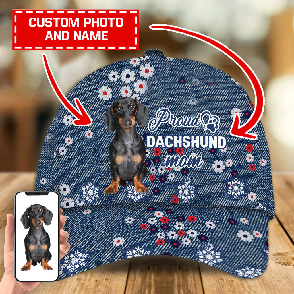 Personalized Cap With Your Pet Photo, Proud Mom Baseball Cap Hat With Dog Face, Gift For Pet Lover Trucker Hats Custom Hats Gifts For Men & Women