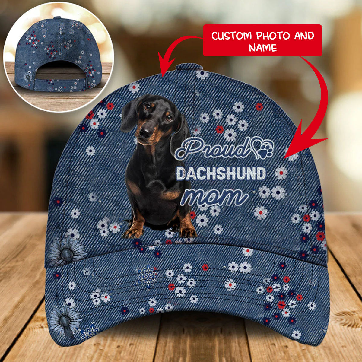 Personalized Cap With Your Pet Photo, Proud Mom Baseball Cap Hat With Dog Face, Gift For Pet Lover Trucker Hats Custom Hats Gifts For Men & Women