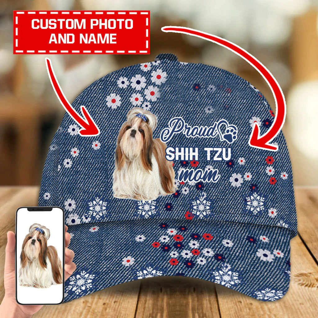 Personalized Cap With Your Pet Photo, Proud Mom Baseball Cap Hat With Dog Face, Gift For Pet Lover Trucker Hats Custom Hats Gifts For Men & Women