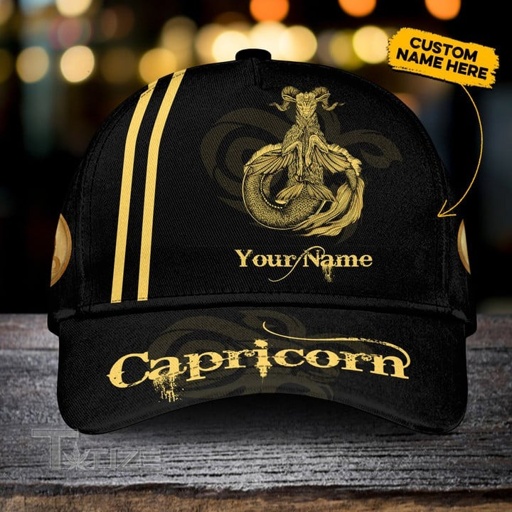 Personalized Capricorn Zodiac Classic Cap for Men, Women, Capricorn Zodiac Hats Friend Birthday's Gift Trucker Hats Custom Hats Gifts For Men & Women