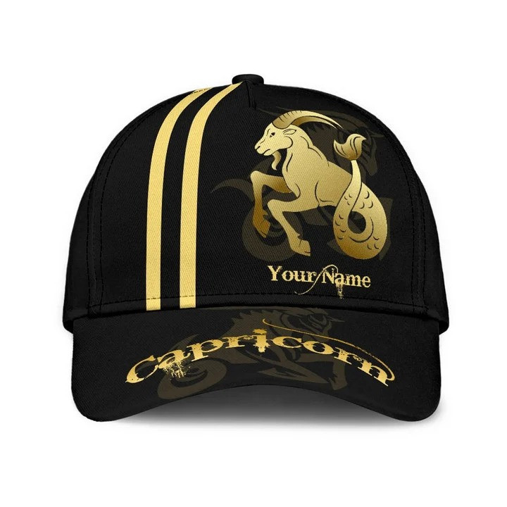 Personalized Capricorn Zodiac Classic Cap for Men, Women, Capricorn Zodiac Hats Friend Birthday's Gift Trucker Hats Custom Hats Gifts For Men & Women