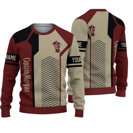 Personalized Captain Morgan Sweater, Morgan Whiskey Ugly Sweater - Image 2