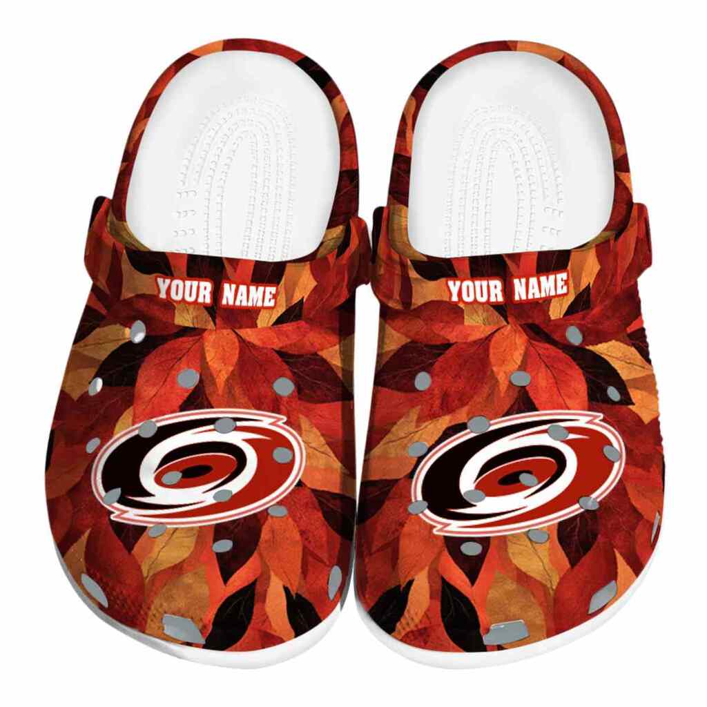 Personalized Carolina Hurricanes Autumn Leaves ClogTVC1801865