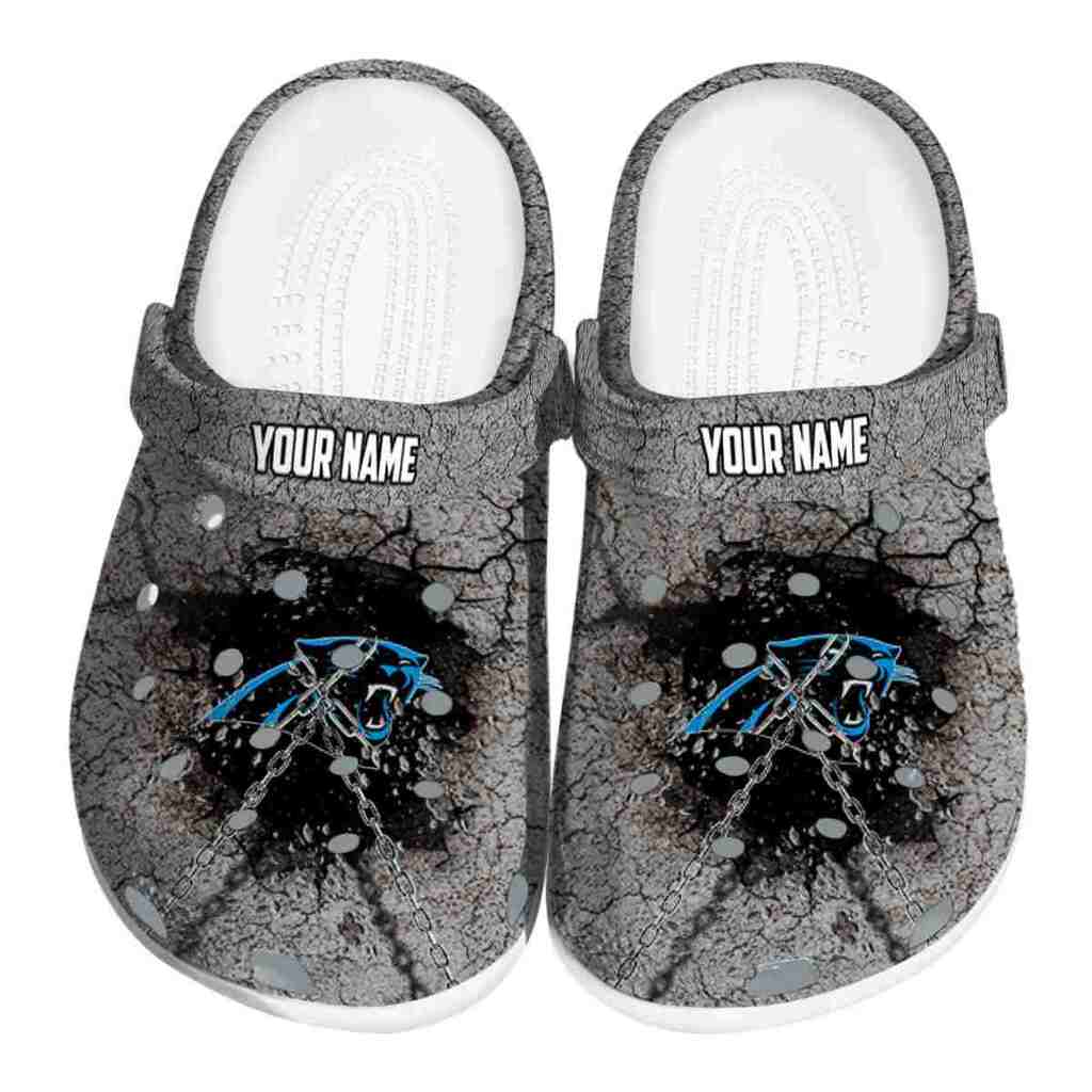 Personalized Carolina Panthers Cracked Ground Texture ClogTVC180103