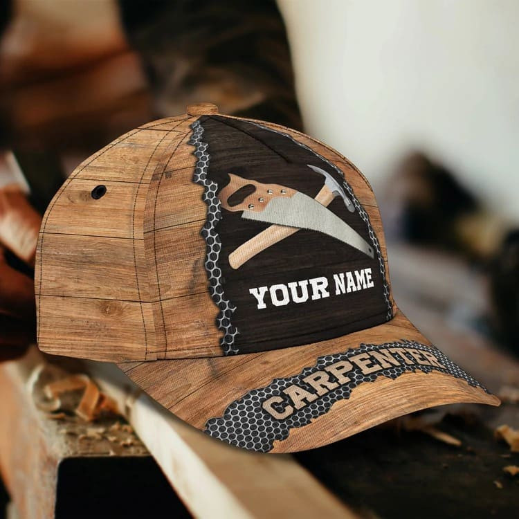 Personalized Carpenter Tool 3D Baseball Cap for Carpenter, Hammer and Saw Carpenter Hat for Him Trucker Hats Custom Hats Gifts For Men & Women