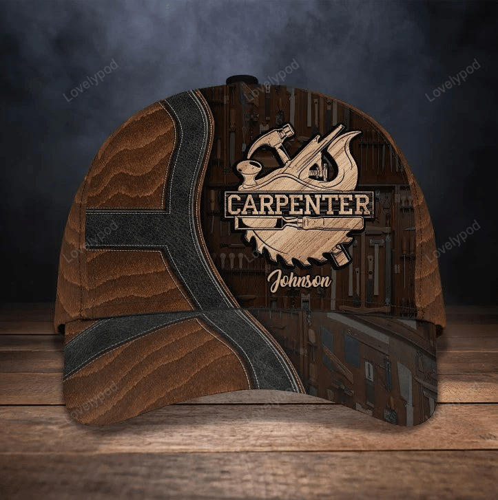 Personalized Carpentry 3D Classic Cap for Carpenter, Carpentry Hat for Dad Gift Trucker Hats Custom Hats Gifts For Men & Women