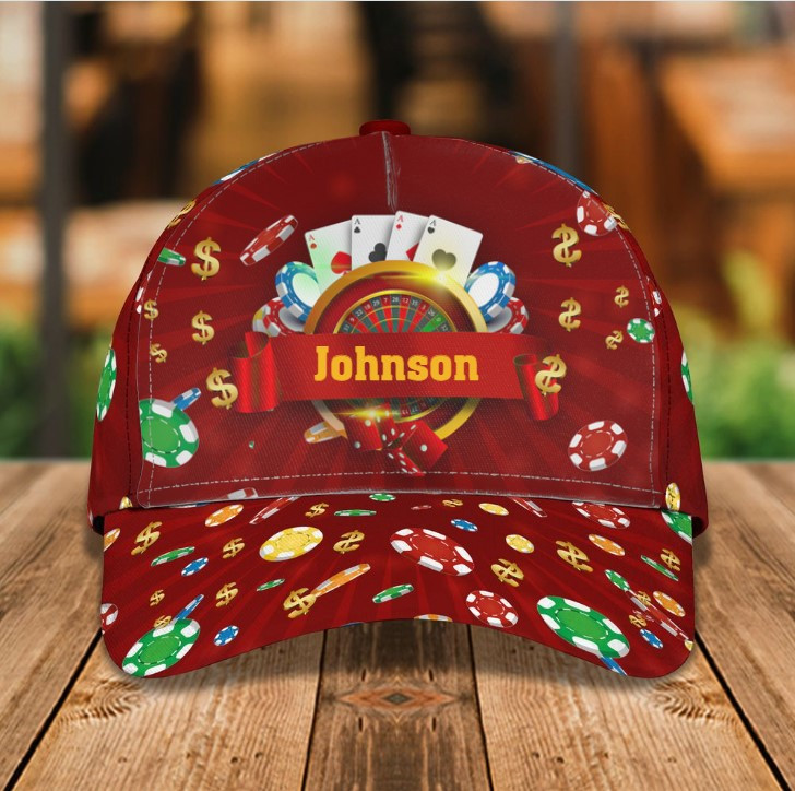 Personalized Casino 3D Baseball Cap for Men & Women, Casino Hat for Players Trucker Hats Custom Hats Gifts For Men & Women