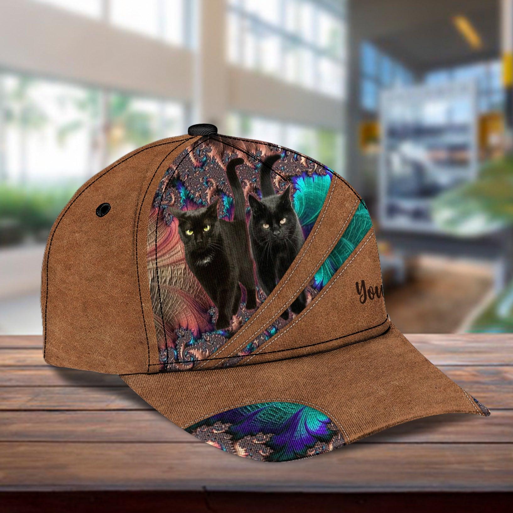 Personalized Cat Classic Cap, Personalized Gift for Cat Lovers, Cat Mom, Cat Dad Trucker Hats Custom Hats Gifts For Men & Women