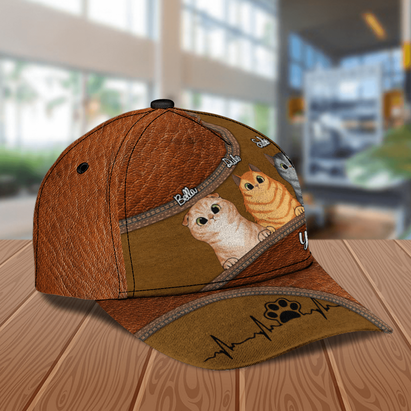 Personalized Cat Classic Cap, Personalized Gift for Cat Lovers, Cat Mom, Cat Dad Trucker Hats Custom Hats Gifts For Men & Women