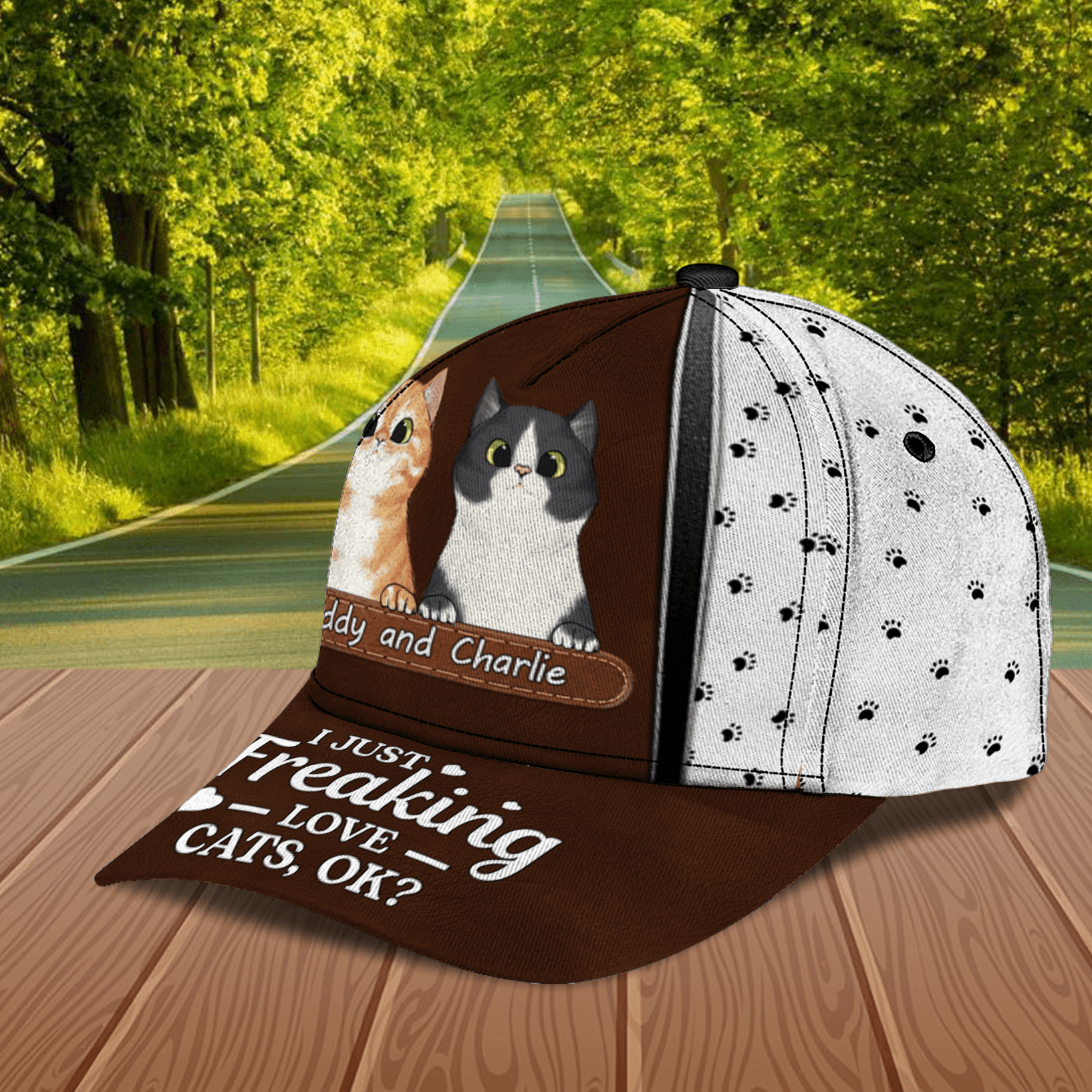 Personalized Cat Classic Cap, Personalized Gift for Cat Lovers, Cat Mom, Cat Dad Trucker Hats Custom Hats Gifts For Men & Women