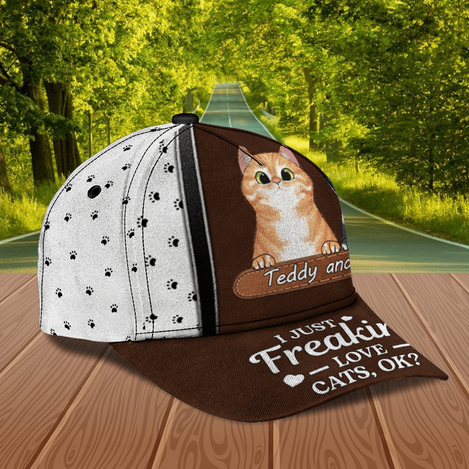 Personalized Cat Classic Cap, Personalized Gift for Cat Lovers, Cat Mom, Cat Dad Trucker Hats Custom Hats Gifts For Men & Women