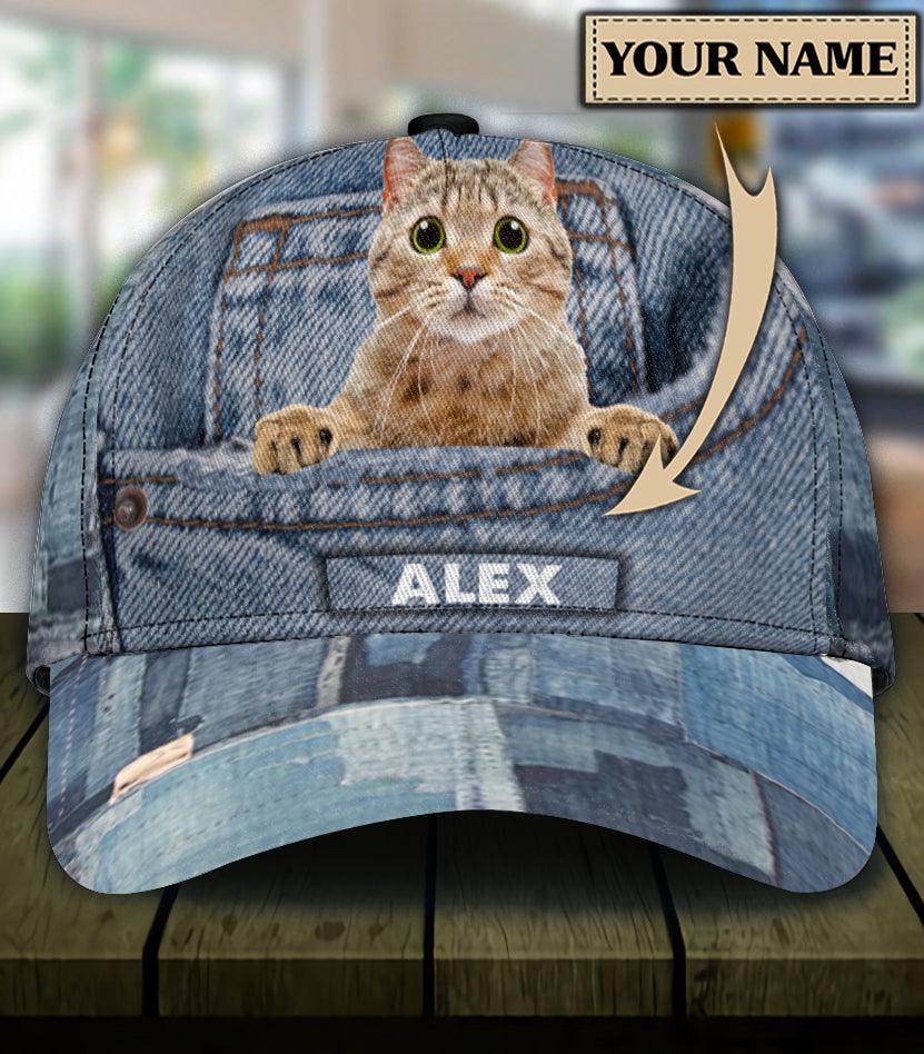 Personalized Cat Classic Cap, Personalized Gift for Cat Lovers, Cat Mom, Cat Dad Trucker Hats Custom Hats Gifts For Men & Women