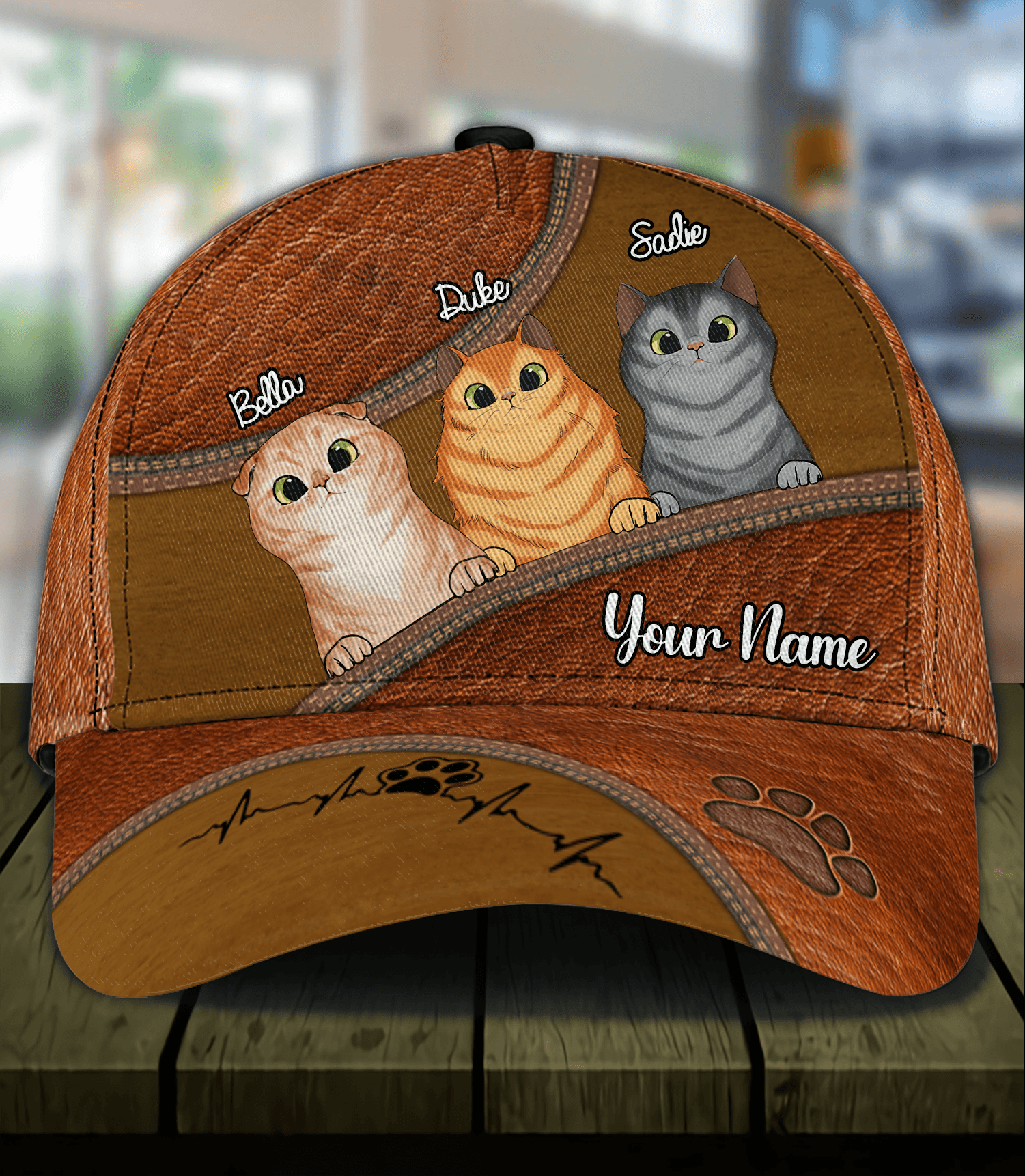 Personalized Cat Classic Cap, Personalized Gift for Cat Lovers, Cat Mom, Cat Dad Trucker Hats Custom Hats Gifts For Men & Women