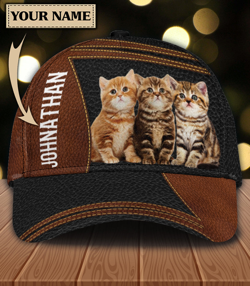 Personalized Cat Classic Cap, Personalized Gift for Cat Lovers, Cat Mom, Cat Dad Trucker Hats Custom Hats Gifts For Men & Women