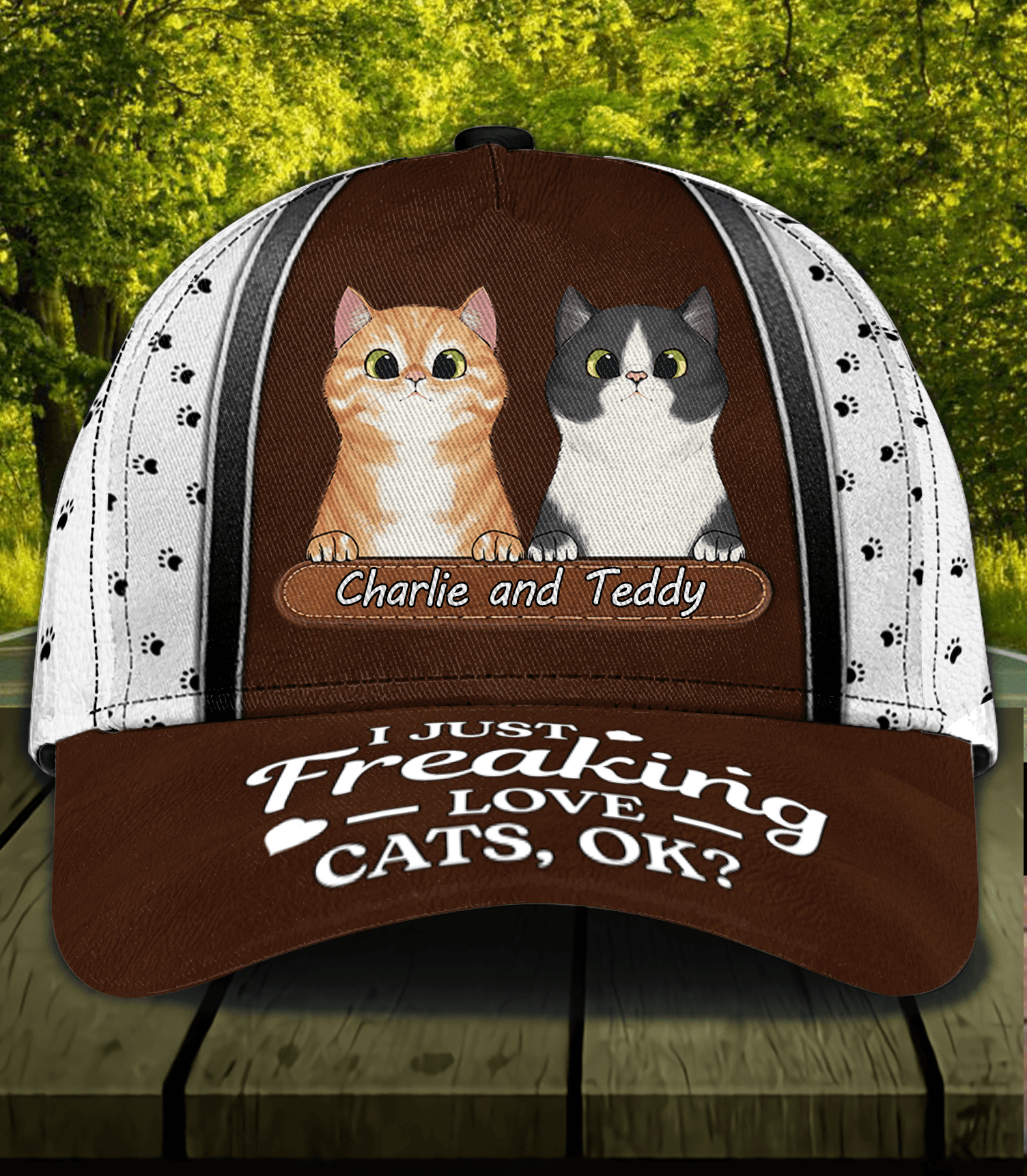 Personalized Cat Classic Cap, Personalized Gift for Cat Lovers, Cat Mom, Cat Dad Trucker Hats Custom Hats Gifts For Men & Women