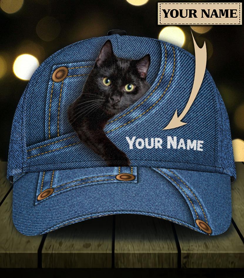 Personalized Cat Classic Cap, Personalized Gift for Cat Lovers, Cat Mom, Cat Dad Trucker Hats Custom Hats Gifts For Men & Women