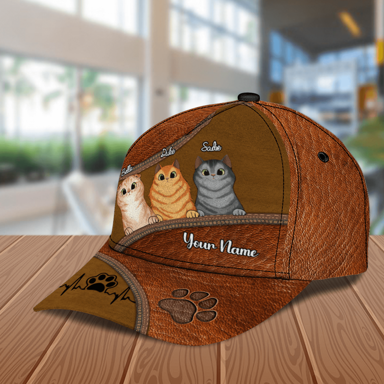 Personalized Cat Classic Cap, Personalized Gift for Cat Lovers, Cat Mom, Cat Dad Trucker Hats Custom Hats Gifts For Men & Women