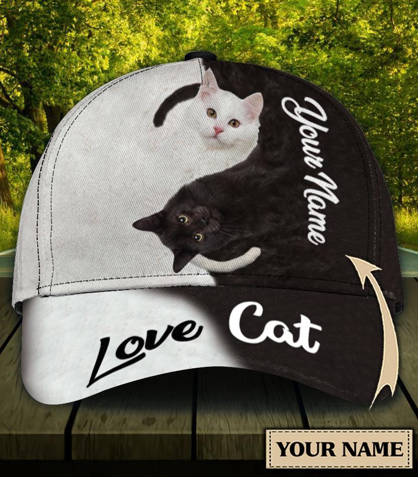 Personalized Cat Classic Cap, Personalized Gift for Cat Lovers, Cat Mom, Cat Dad Trucker Hats Custom Hats Gifts For Men & Women