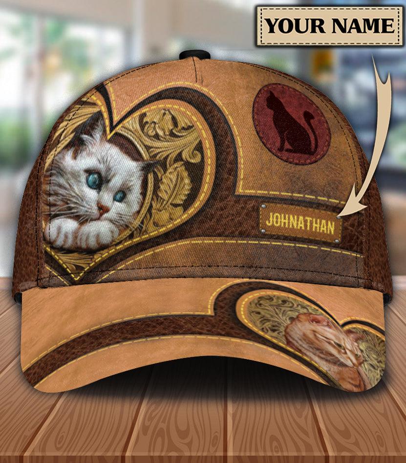 Personalized Cat Classic Cap, Personalized Gift for Cat Lovers, Cat Mom, Cat Dad Trucker Hats Custom Hats Gifts For Men & Women