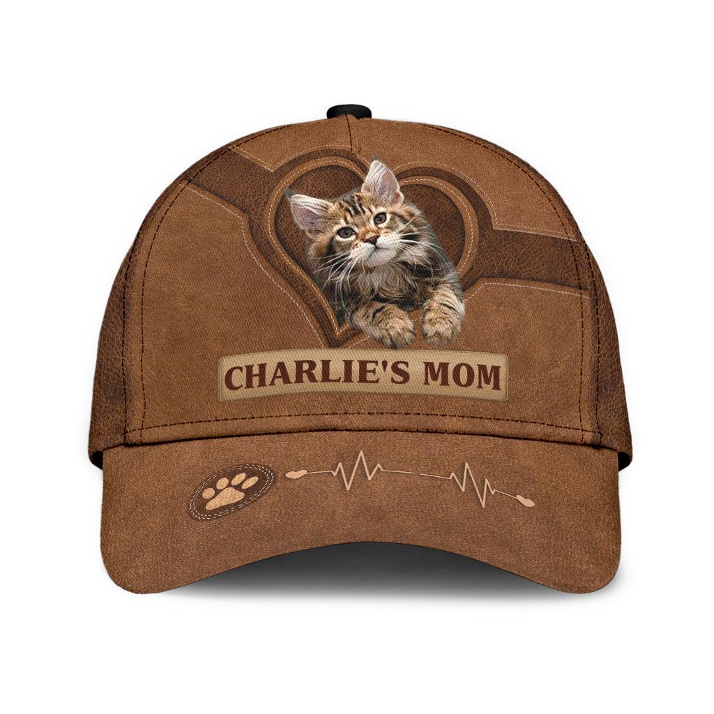 Personalized Cat Classic Cap, Personalized Gift for Cat Lovers, Cat Mom, Cat Dad Trucker Hats Custom Hats Gifts For Men & Women