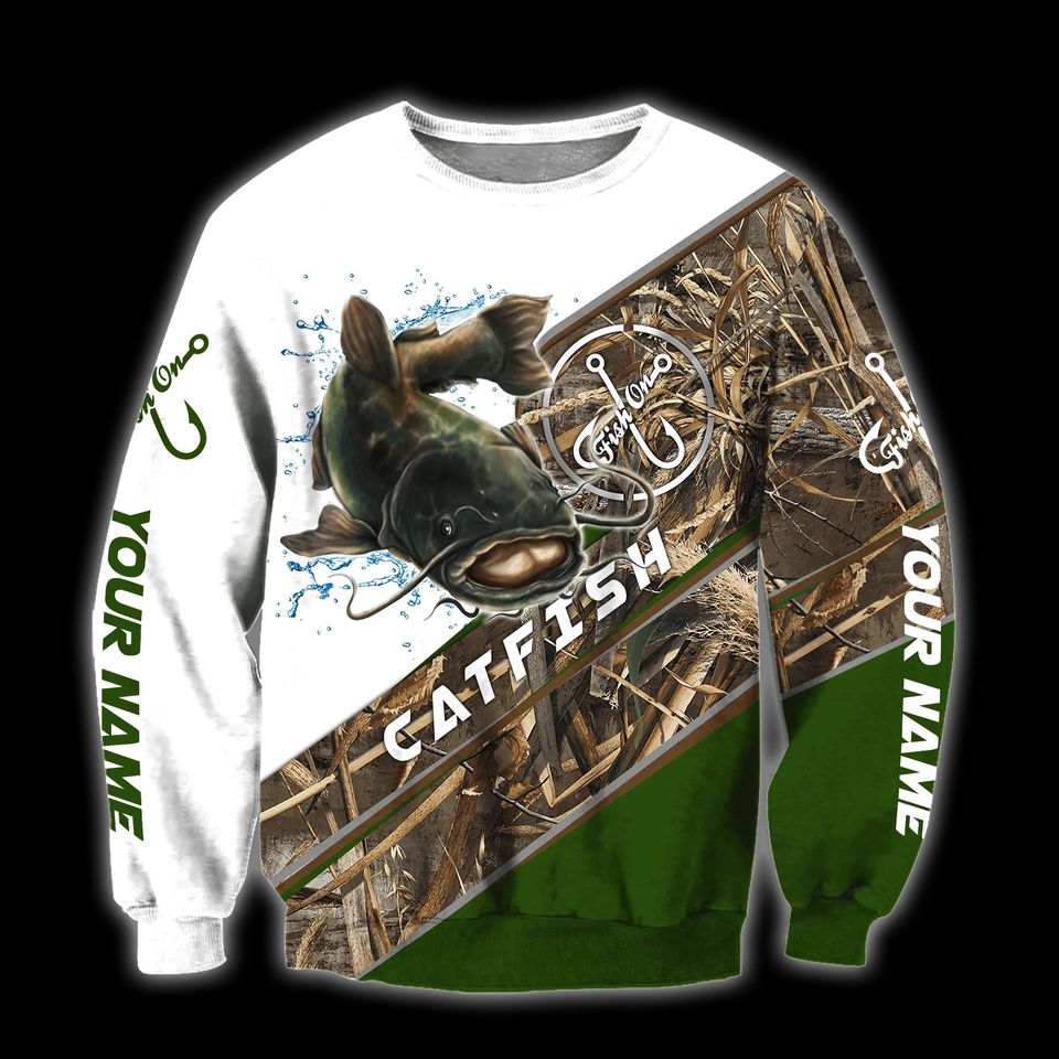 Personalized Catfish Fishing Hoodie 3D Sweatshirt