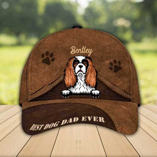 Personalized Cavalier King Charles Spaniel Hat, Custom Photo Cavalier King Charles Spaniel 3D Cap Trucker Hats Custom Hats Gifts For Men & Women