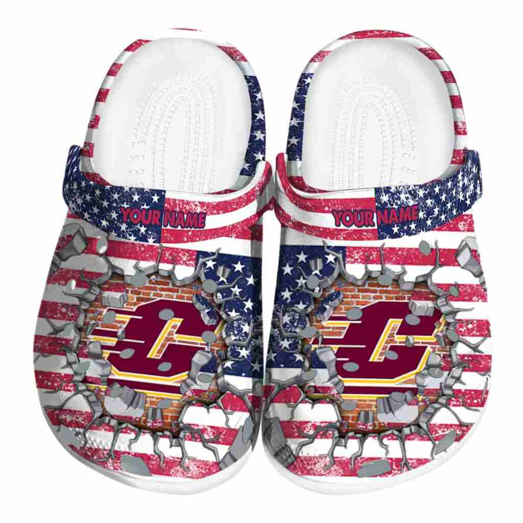 Personalized Central Michigan Chippewas Freedom Splinter ClogTVC1801805