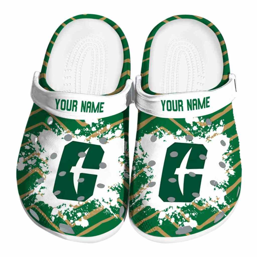 Personalized Charlotte 49ers Zigzag Paint Burst ClogTVC1801779