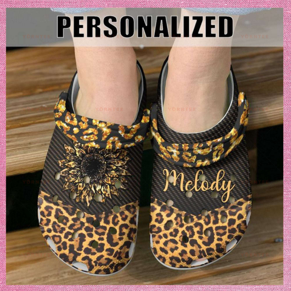 Personalized Cheetah Sunflower Gift For Lover Rubber clog Shoes Comfy Footwear