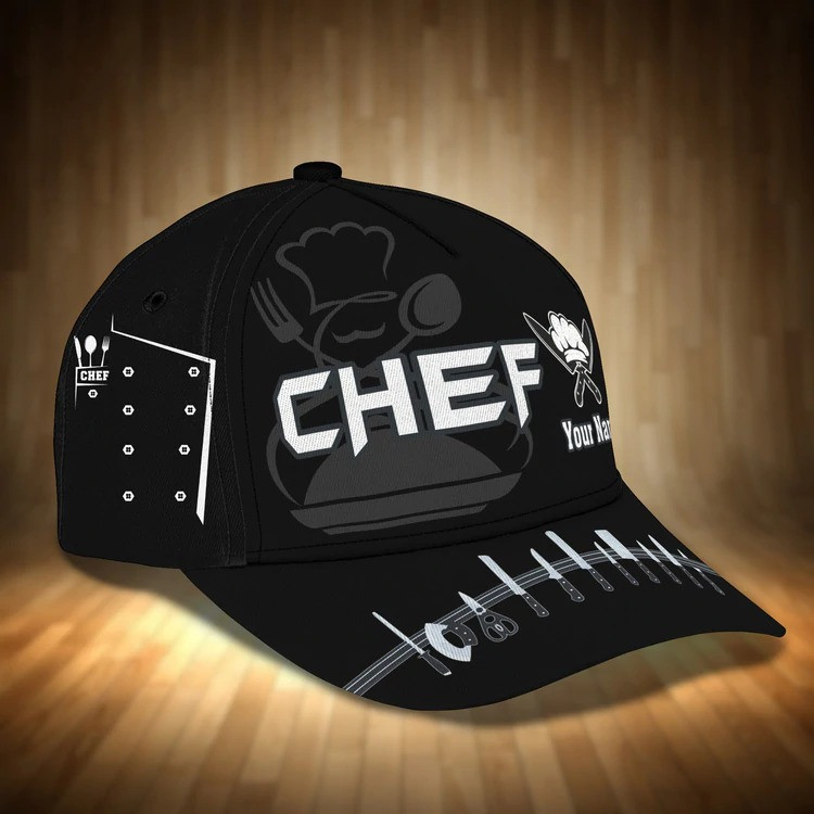 Personalized Chef Cap for Chef Colleague, 3D Classic Cap All Over Printed for Chef Trucker Hats Custom Hats Gifts For Men & Women