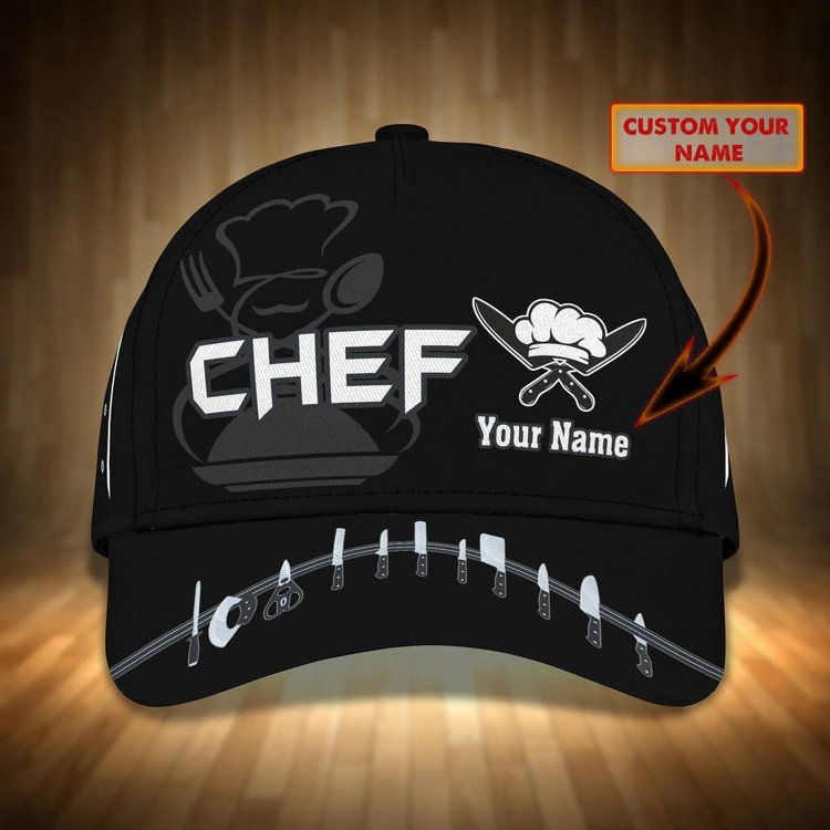 Personalized Chef Cap for Chef Colleague, 3D Classic Cap All Over Printed for Chef Trucker Hats Custom Hats Gifts For Men & Women