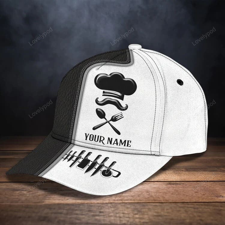 Personalized Chef Cap for Chef Colleague, 3D Classic Cap All Over Printed for Chef Trucker Hats Custom Hats Gifts For Men & Women