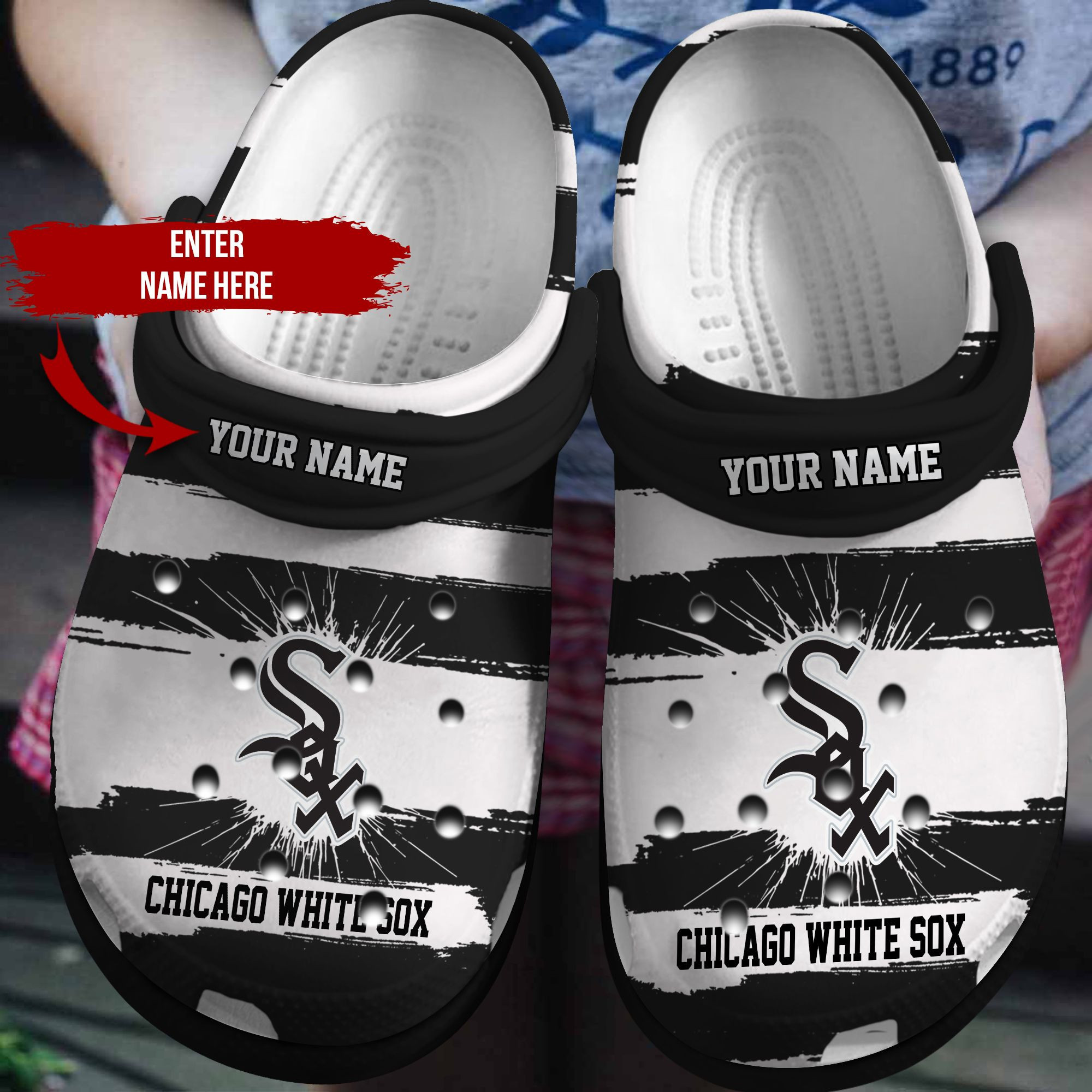 Personalized Chicago Baseball Team Crocs Clog Custom Name Shoes