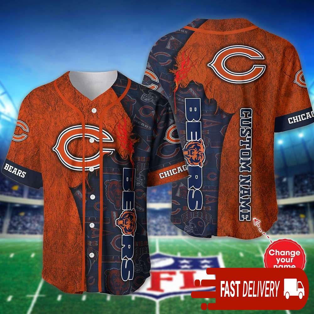 Personalized Chicago Bears Baseball Jersey Shirt NLF Gifts For Fans