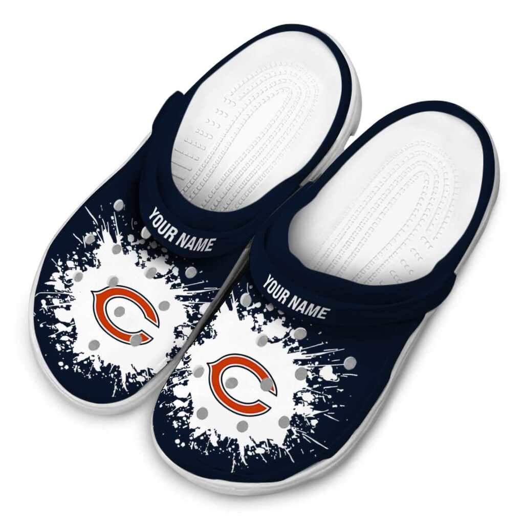 Personalized Chicago Bears Splatter Background ClogTVC1801191 - Image 4