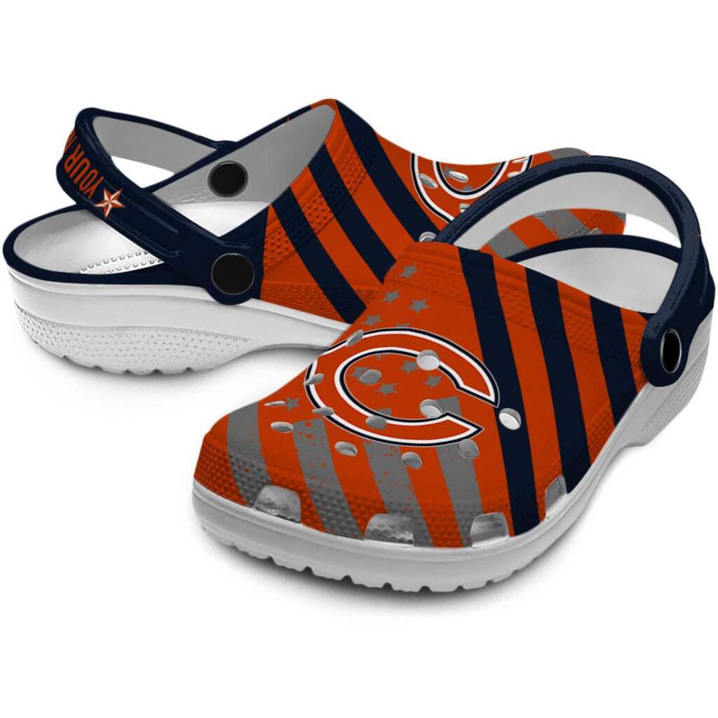 Personalized Chicago Bears Star-Spangled Graphic ClogTVC1801191 - Image 3